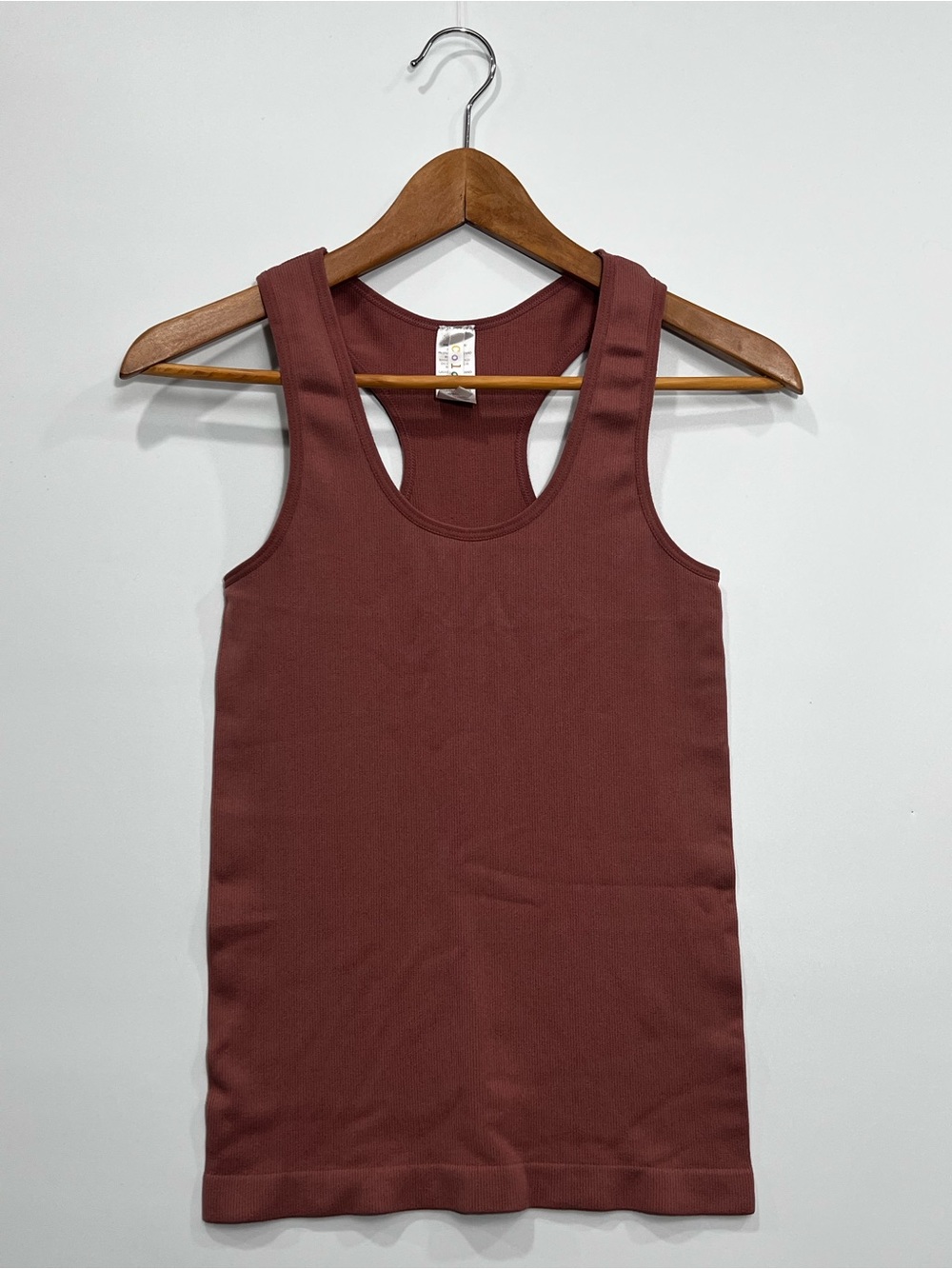 Women's Ribbed Racerback Tank Top - Rust - Picture 1 of 6
